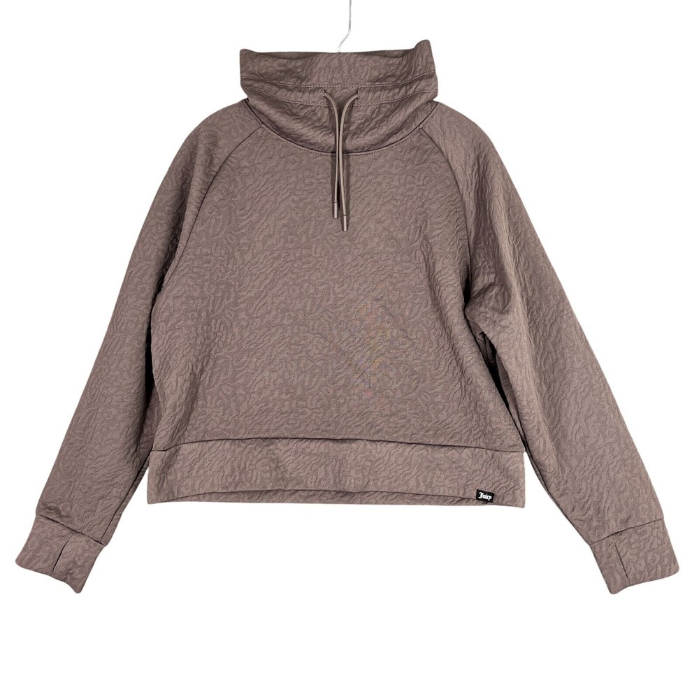 Juicy Couture Sport Funnel Neck Pullover Hoodie L Y2K Lounge Streetwear Capsule